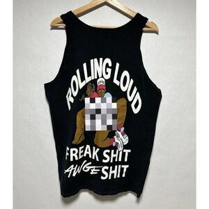 ASAP ROCKY  ROLLING LOUD AWGE FREAKSHIT BLACK SHIRT SIZE LARGE